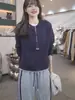 Elegante cárdigan de punto azul marino para mujer, nuevo estilo otoño/invierno 2026, corte casual holgado, suéter abrigo versátil y favorecedor, estilo ins