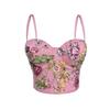Camisola Bordada a Mano con Flores y Perlas de Nuevo Estilo Transfronteriza Sujetador de Ballena Ropa Exterior Retro Top Delgado de Ballena para Mujer