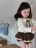 Conjunto de Camisa con Cuello de Muñeca y Falda Corta para Niñas 2026 Otoño Nuevo Estilo Coreano Ropa Infantil Conjunto de Dos Piezas
