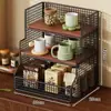 Estante de Almacenamiento de Escritorio, Aparador para Sala de Estar, Organizador de Bolsitas de Té y Tazas, Estante de Almacenamiento de Condimentos y Snacks para Encimera de Cocina del Hogar