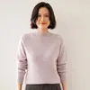 Suéter de Cachemira con Cuello Alto y Mangas Raglán para Mujer Tejido Otoño Invierno Nuevo Agradable a la Piel Casual Sencillo Holgado Versátil Capa Base