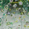 Tecido com Bordado de Lantejoulas Iridescentes Multicor, Tecido para Bordado de Vestido, Tecido com Lantejoulas Douradas e Padrão Floral para Roupas de Casamento
