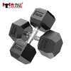 Halteres Sólidos de Ferro Fundido Revestidos de Borracha em Vários Tamanhos, Adequados para Homens e Mulheres, para Exercícios de Fitness, Halteres Fixos Hexagonais Atacado