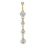 Joia Corporal de Cristal Piercing Coração Piercing de Umbigo Flor de Umbigo Piercing de Umbigo Ouro Rosa Sexy Umbigo Anel de Umbigo
