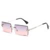 Gafas de sol de nueva moda transfronteriza con montura cuadrada de cobre degradado para fotos callejeras europeas y americanas