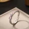 Anillo de Mariposa Amor Nuevo Transfronterizo Completo de Diamante para Mujer Anillo de Zirconia de Color Abierto Ajustable de Gama Alta Venta al por Mayor