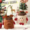Bolsa de Regalo Festival de Navidad Bolsa de Regalo Caramelos Navideños de Lana Bolsita con Cordón Nochebuena Bolso de Mano Bolsa de Manzana Venta al por Mayor
