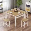 Mesa cuadrada, mesa de comedor rectangular, mesa de comedor simple para apartamentos pequeños, juego de mesa y sillas de comedor para restaurantes y tiendas de té con leche, mesa cuadrada