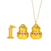 O Mesmo Estilo do Pingente de Cabaça Pilar de Moeda de Cobre Cravejado de Diamantes Dourado Areia da Loja Dourada Puzuo, Pingente Retro Estilo Chinês Novo Cravejado de Diamantes de Sorte e Prosperidade