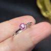 Zafiro rosa natural plata s925 incrustado sección de bambú papalacha suelto ovalado 4*5mm deseo transfronterizo