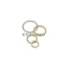 Anel com relevo para joias DIY, anel circular oco com padrão metálico, anel aberto, anel de conexão para corrente de celular, argola de fecho