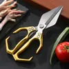 Tesoura Multifuncional Poderosa para Ossos de Frango Transfronteiriça, Tesoura com Ponta de Diamante, Tesoura Doméstica para Comida de Peixe e Pato, Tesoura de Cozinha de Aço Inoxidável