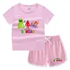 Camiseta de cuello redondo para niños, pantalones cortos, camiseta informal coreana, conjunto de camiseta interior absorbente de sudor, de caramelo, de verano 2023