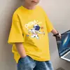 Camiseta de algodón puro de manga corta para niño de verano, nuevo top infantil de cuello redondo, ropa de verano holgada, ropa de bebé elegante y a la moda