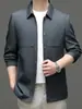 Jaqueta de negócios casual leve de luxo para primavera e outono masculina, casaco fino de comprimento médio moderno para homens de meia-idade, estilo pai