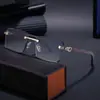 [Personalizados] Gafas de Sol de Moda sin Montura con Corte Diamante para Hombre, Patillas con Imitación de Veta de Madera, Gafas de Sol para Hombre, Sombras