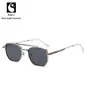 Gafas de Sol de Moda Transfronterizas, Gafas Retro de Metal Cuadradas con Doble Puente, Gafas de Sol Sencillas, Gafas de Protección Solar para Hombres y Mujeres