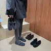 Zapatos Casuales de Invierno para Mujer 2025, Estilo Nuevo, Puntera Cuadrada, Lana, Hebilla de Una Línea, Estilo Perezoso, Forro de Terciopelo, Cálidos, para Viajes