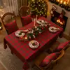 Mantel Rectangular, Stock Disponible, Patrón Tartán Cuadros Teñido en Hilo Poliéster-Algodón con Borde Dobladillo, Múltiples Diseños Disponibles para Comedor, Fiesta Navideña y Decoración del Hogar, Suministro Directo de Fábrica