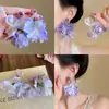 Pendientes de Flor de Rosa Morada Estilo Vacacional para Mujer Primavera Super Hada Borla Pendientes Dopamina Pendientes Exagerados de Gama Alta