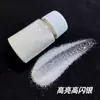 Celebridade da Internet Popular Manicure Lã Estelar Pó de Açúcar Revestido Pó Fosco Pó de Açúcar Preto Branco Pó com Glitter Joias para Nail Art