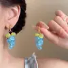 Pendientes de Uva de Verano Claros y Coloridos 2025 Nuevos Populares Únicos Hermosos Transparentes Fruta Nicho Pendientes