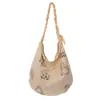 Bolsa de Lona Bordada com Pássaros para Mulheres 2026 Novo Estilo Coreano Estilo Preguiçoso Bordada Grande Capacidade Bolsa Tote de Ombro Único Transversal