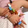 Joyería de Estilo Europeo y Americano, Anillo Cuadrado y Redondo de Acrílico con Diseño de Nicho, Moda de Gama Alta, Anillo Elegante y Versátil para el Dedo Índice