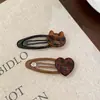Pinza para el pelo de gato con estampado de leopardo en forma de corazón para mujer, pinza para flequillo de la frente, nuevo modelo 2026 pinza lateral, accesorio para el cabello de alta gama