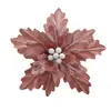 Atacado de Fabricante Transfronteiriço Ouro Rosa Rosa Fosco Cabeças de Flores de Natal Guirlanda de Árvore de Natal Decoração de Videira Longa Flor de Natal