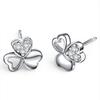 Pendientes de plata de ley 925 con forma de trébol, venta al por mayor, joyería coreana de plata de ley para mujer.