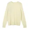 Suéter quente de lã de cashmere macio e aconchegante com gola redonda para mulheres, adequado para outono e inverno, confortável de usar sem coceira, disponível em várias cores, camada interna de cashmere de manga comprida