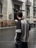 Chaqueta Cardigan Patchwork Color-Block de Marca de Moda para Hombre, Estilo Americano de Invierno con Ambiente Relajado para Pareja, Suéter Cool de Calle