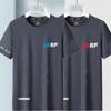 Camiseta de seda de hielo de verano para hombre, cuello redondo, ropa de secado rápido, manga corta, fina, transpirable, manga media, talla grande, deportiva, holgada, de moda.