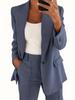2024 Primavera e Outono Transfronteiriços Nova Moda Europeia e Americana Cor Sólida Cardigan Slim-fit Elegante Terno Jaqueta Calças Terno Mulheres