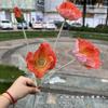 Fabricantes de flores artificiais úmidas para casa comércio exterior 4 sensação de hidratação papoula decoração de casamento flores artificiais atacado