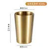 Caneca de Cerveja Coreana de Aço Inoxidável 304 de Parede Dupla Anti-Escaldante Corpo Reto Copo de Água Comercial Dourado Copo de Café para Churrasco