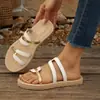2026 Nuevas Chanclas de Tira Delgada Tejidas de Metal con Suela Gruesa, Sandalias de Bloques de Color Estilo Romano Chanclas para Vacaciones Playa Casuales Zapatos de Mujer