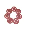 Juego de Papel de Lija de Terciopelo de 5 Pulgadas y 8 Agujeros, Discos de Papel de Lija Rojos con Respaldo Adhesivo, Discos de Papel de Lija Rojos de Terciopelo de 125 mm