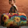 2026 Novo Modelo Transfronteiriço Estilo Pintura a Óleo Série 1 Curta Distância Portátil Acolchoada Bolsa de Viagem Multifuncional Esportiva Fitness