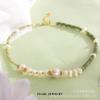 Nuevo Collar de Perlas con un Artístico Nuevo Estilo Chino, Cadena de Suéter Retro Versátil para Mujer, Cadena Clavicular Verde que Realza el Cutis