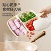 Plato para Servir Acrílico Engrosado Transfronterizo, Plato Doméstico de Tres Compartimentos para Hot Pot Cuantitativo Individual Autoservicio para Guarniciones