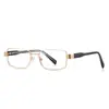 Gafas Anti-Luz Azul 3163 Ácido Propiónico Pin Alambre Dorado Marco Cuadrado Pequeño Hombres y Mujeres Literarios Tendencia Esencial Anti-Radiación Lentes Planas