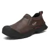 Zapatos Casuales de Cuero para Hombre sin Cordones Transpirables Ligeros de Moda para Exteriores Estilo Primavera y Otoño Mocasines de Piel Genuina