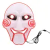 Máscara de Halloween horror motosierra tema de película de terror luz fría horror susto led Máscara Luminosa transfronterizo