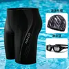 Bañador de secado rápido para hombre talla grande, gorro de natación, gafas de natación, conjunto de bañador para hombre, venta al por mayor de fábrica de equipos de natación