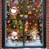 3 Hojas/Set Pegatinas Estáticas Navideñas Nuevas para Ventana Dibujos Animados Lindo Papá Noel Muñeco de Nieve Pegatinas Decorativas para Ventana de Cristal