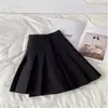 Saia Plissada Cinza de Cintura Alta Feminina Verão 2024 Novo Estilo para Meninas Plus Size Cobrindo a Barriga Slim Linha A Estilo Coreano Saia de Conjunto