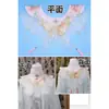 Toga Académico de Hombro Nublado Graduación Hanfu Nuevo Estilo Chino Estilo Nacional con Accesorio de Cuello Falso para Estudiante Universitario Perlas Rosas Rojas