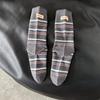 Calcetines de Media Pantorrilla para Mujer Otoño e Invierno Rayados Azul Marino Calcetines Casuales para Mujer con Etiqueta de Tela Bloques de Color Versátiles Calcetines Holgados Calcetines Deportivos Largos